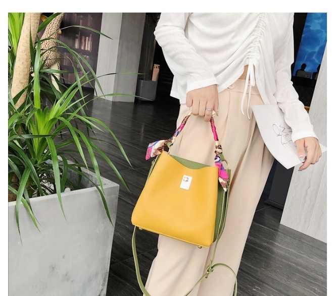 Fashion womens bucket silk scarf handbag PU shoulder bag (图15)