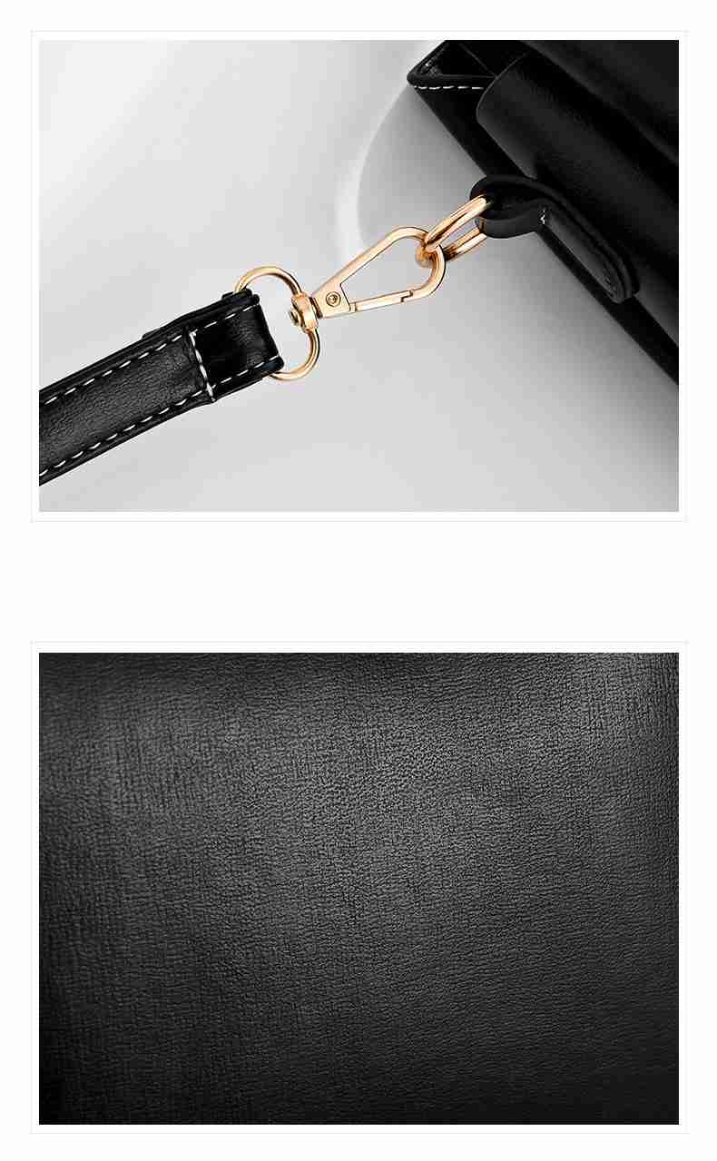 Fashion designer black adjustable leather messenger cross body shoulder bag(图8)