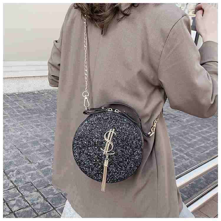 Designer long strap black round bag handbag crossbody leather for travel(图7)