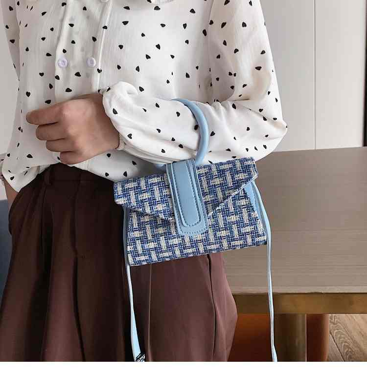 Fashion designer leather chain woolen cloth cross shoulder handbags shoulder crossbody handbag(图9)