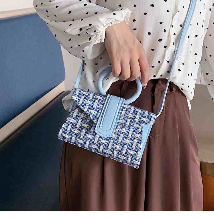 Fashion designer leather chain woolen cloth cross shoulder handbags shoulder crossbody handbag(图10)