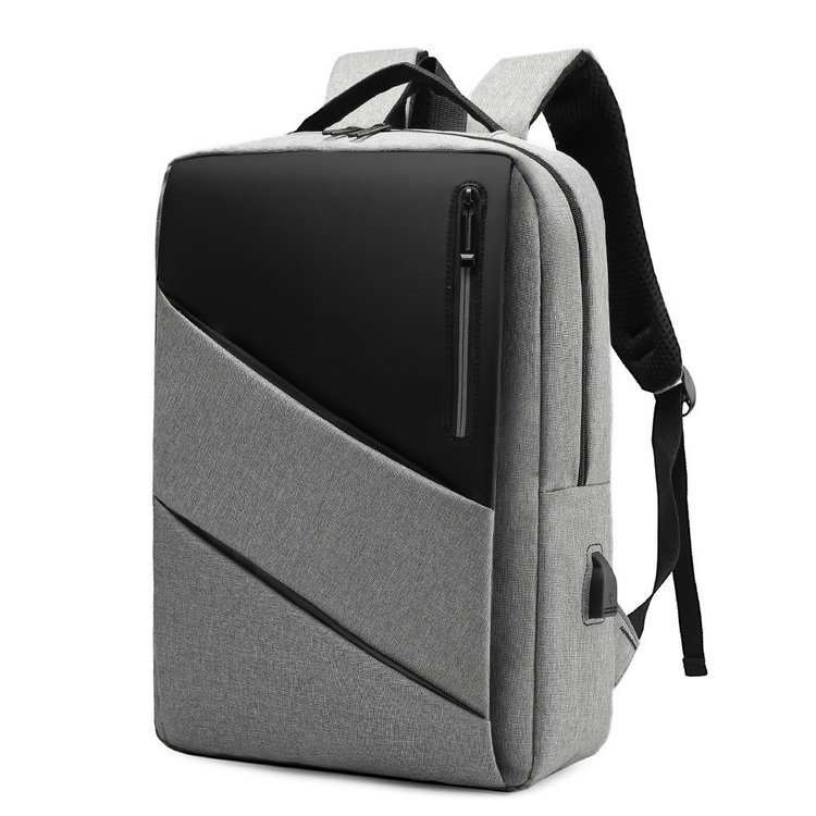 Business men reflective strip shoulder laptop backpack with USB charging port (图3)