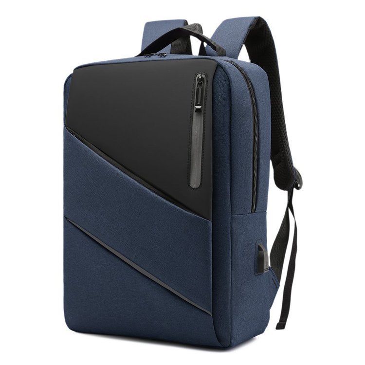 Business men reflective strip shoulder laptop backpack with USB charging port (图1)