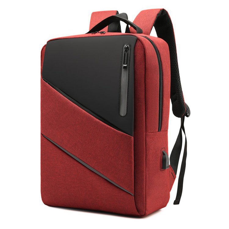 Business men reflective strip shoulder laptop backpack with USB charging port (图2)