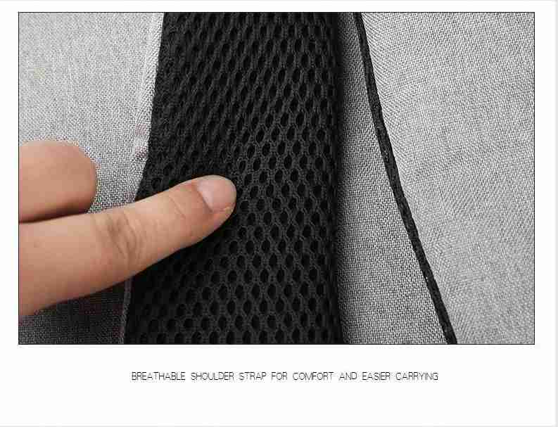 Business men reflective strip shoulder laptop backpack with USB charging port (图10)