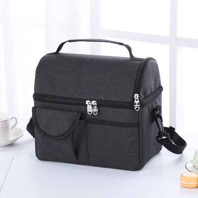 Double layer cationic yarn-dyed insulation lunch cooler diaper mommy backpack(图2)