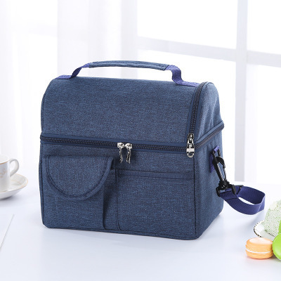 Double layer cationic yarn-dyed insulation lunch cooler diaper mommy backpack(图4)