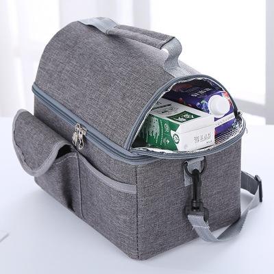 Double layer cationic yarn-dyed insulation lunch cooler diaper mommy backpack(图9)