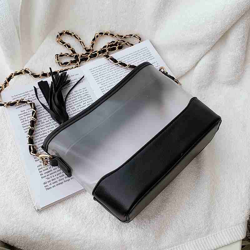 New transparent jelly pu leather crossbody bag for ladies girl(图2)