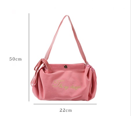 New round velvet drawstring makeup wash bag with adjustable handle(图2)