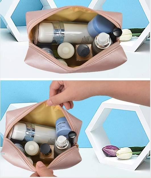 Portable outdoor pu leather travel makeup cosmetic pouch(图7)