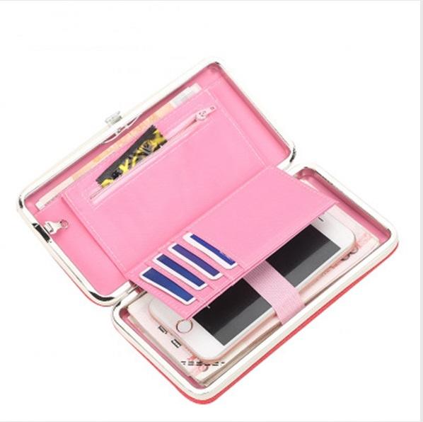 2 fold leather bow wallet mobile phone purse(图7)