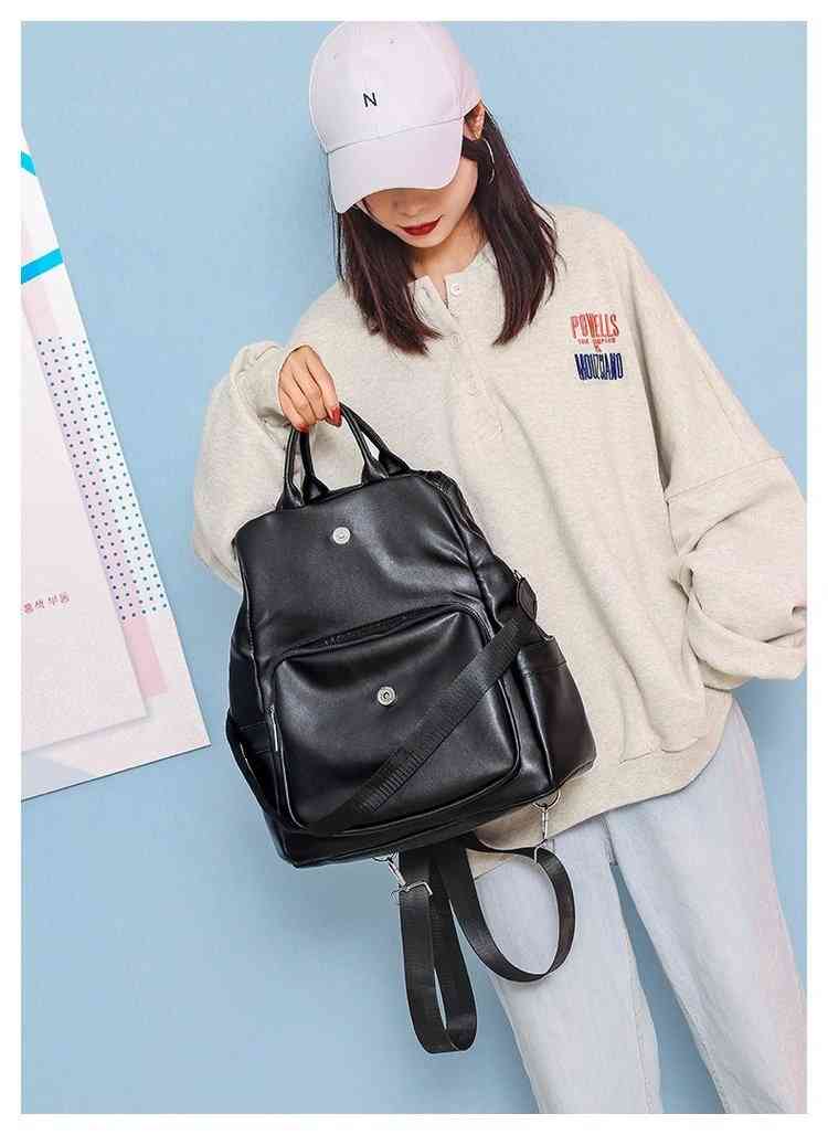 New shinny silver soft pu leather school backpack (图16)