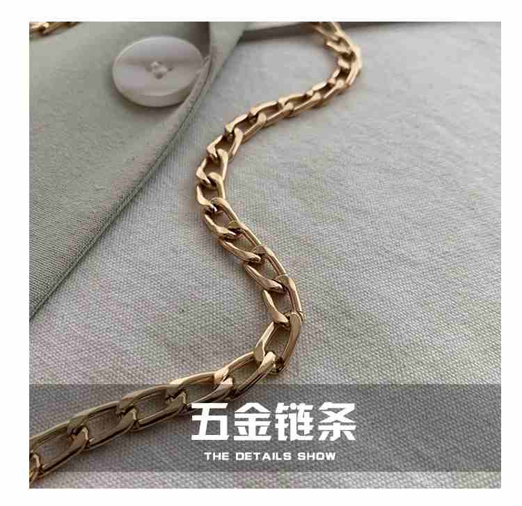 Trendy pu leather shoulder handbag crossbody bag with golden chain(图10)