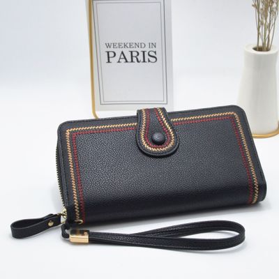 Long style 2 folded pu leather wallet purse for ladies girl(图3)