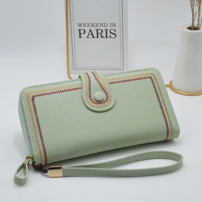 Long style 2 folded pu leather wallet purse for ladies girl(图7)