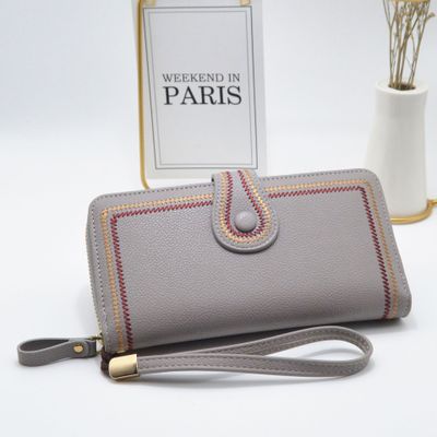 Long style 2 folded pu leather wallet purse for ladies girl(图5)