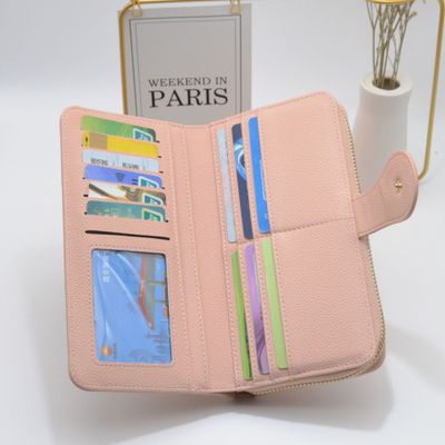 Long style 2 folded pu leather wallet purse for ladies girl(图9)