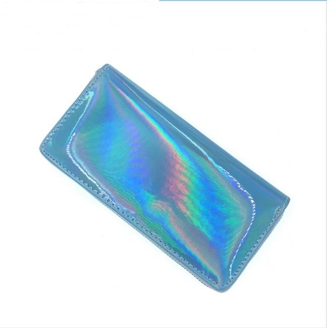 Wholesale long style 2 folded holographic wallet purse(图3)