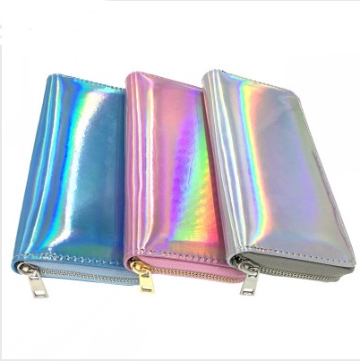 Wholesale long style 2 folded holographic wallet purse(图6)