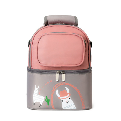 Water-resistant cooler insulated mommy nappy backpack with backside pocket(图1)