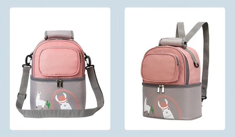 Water-resistant cooler insulated mommy nappy backpack with backside pocket(图9)