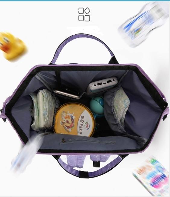 Waterproof double back USB mommy backpack with side tissue paper pocket(图4)