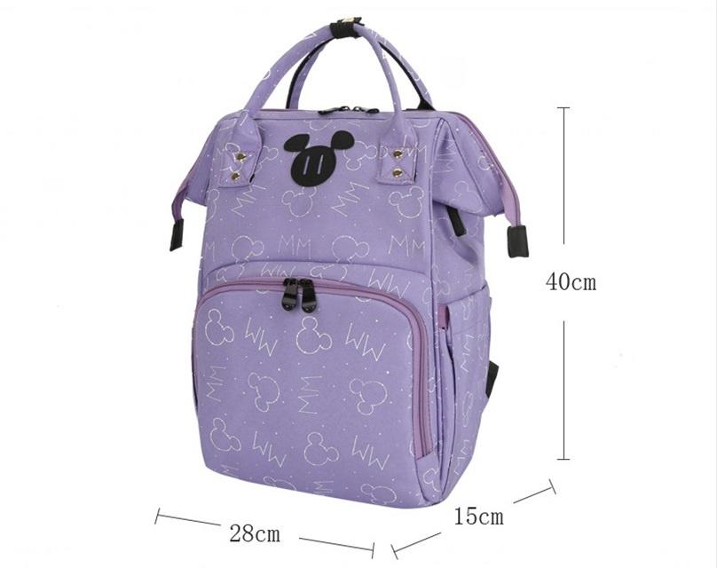 Waterproof double back USB mommy backpack with side tissue paper pocket(图9)
