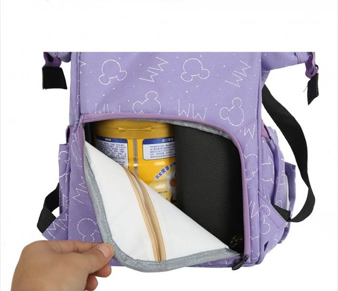 Waterproof double back USB mommy backpack with side tissue paper pocket(图6)