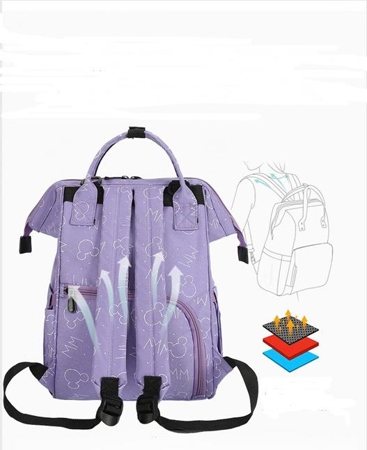 Waterproof double back USB mommy backpack with side tissue paper pocket(图8)