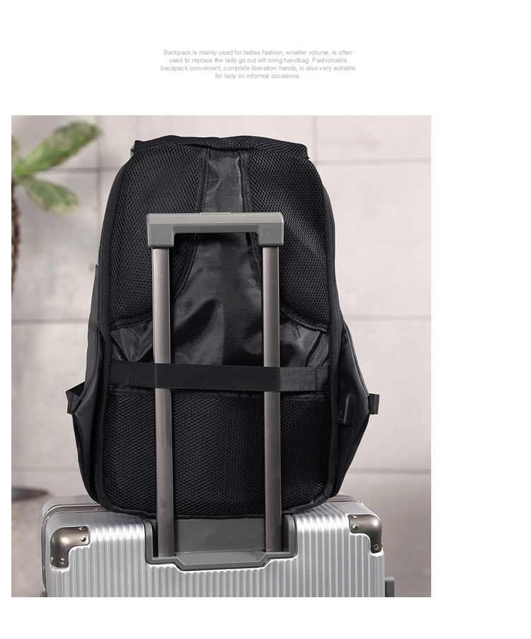 Anti-theft USB travel 15.6 16.5 luggage reflected backpack with password lock(图9)