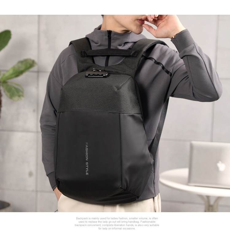 Anti-theft USB travel 15.6 16.5 luggage reflected backpack with password lock(图16)