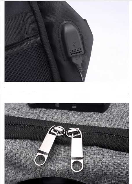 Anti-theft USB travel 15.6 16.5 luggage reflected backpack with password lock(图5)