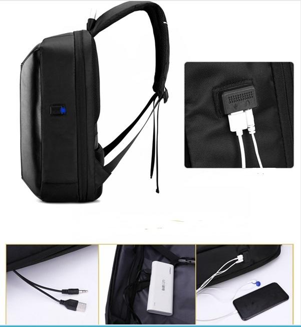 Waterproof 15 16 luggage reflected USB laptop backpack with password lock(图1)