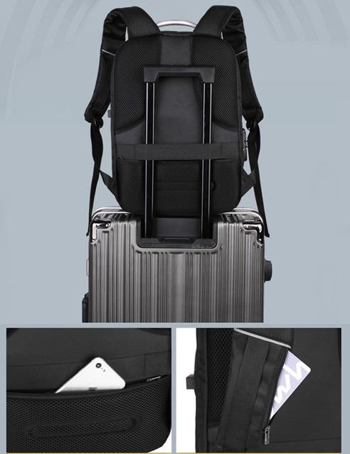 Waterproof 15 16 luggage reflected USB laptop backpack with password lock(图10)