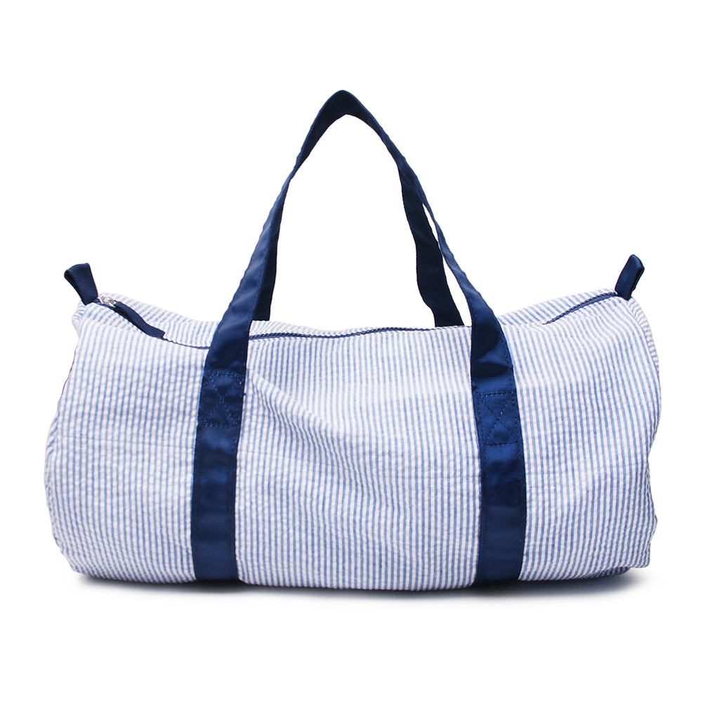 Custom wholesale college Seersucker duffel travel bag (图1)