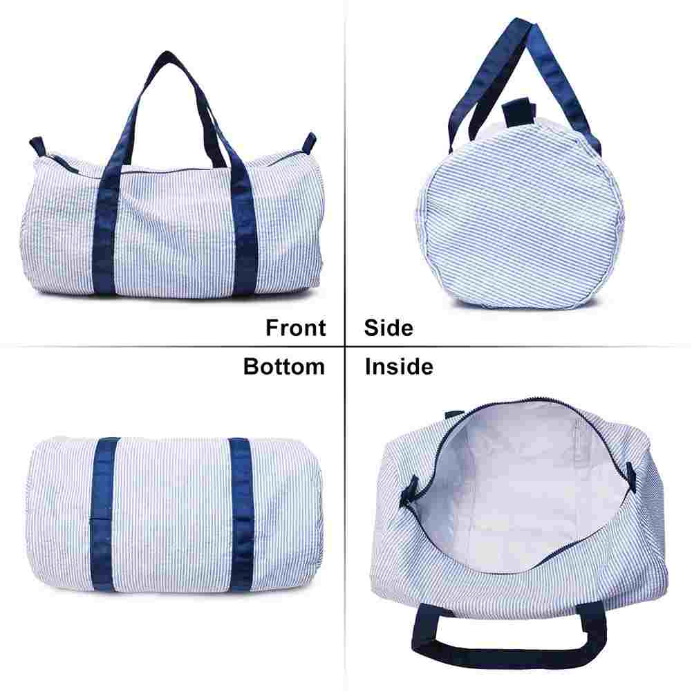 Custom wholesale college Seersucker duffel travel bag (图5)