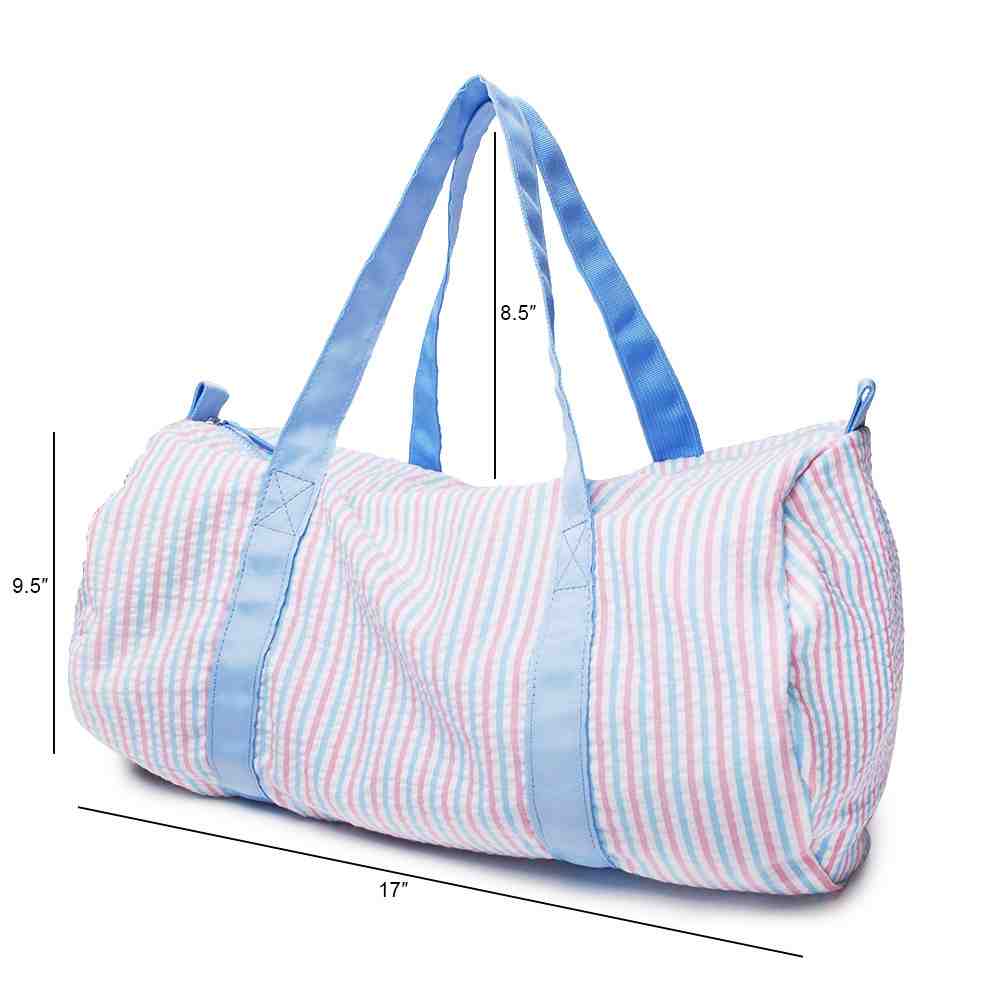 Custom wholesale college Seersucker duffel travel bag (图4)