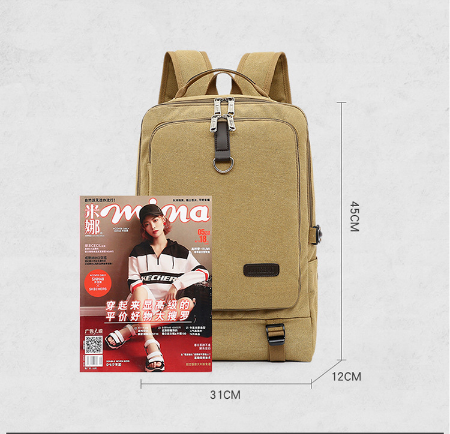 Custom Men Canvas Hiking Backpack Laptop Backpack With Large Capacity(图10)