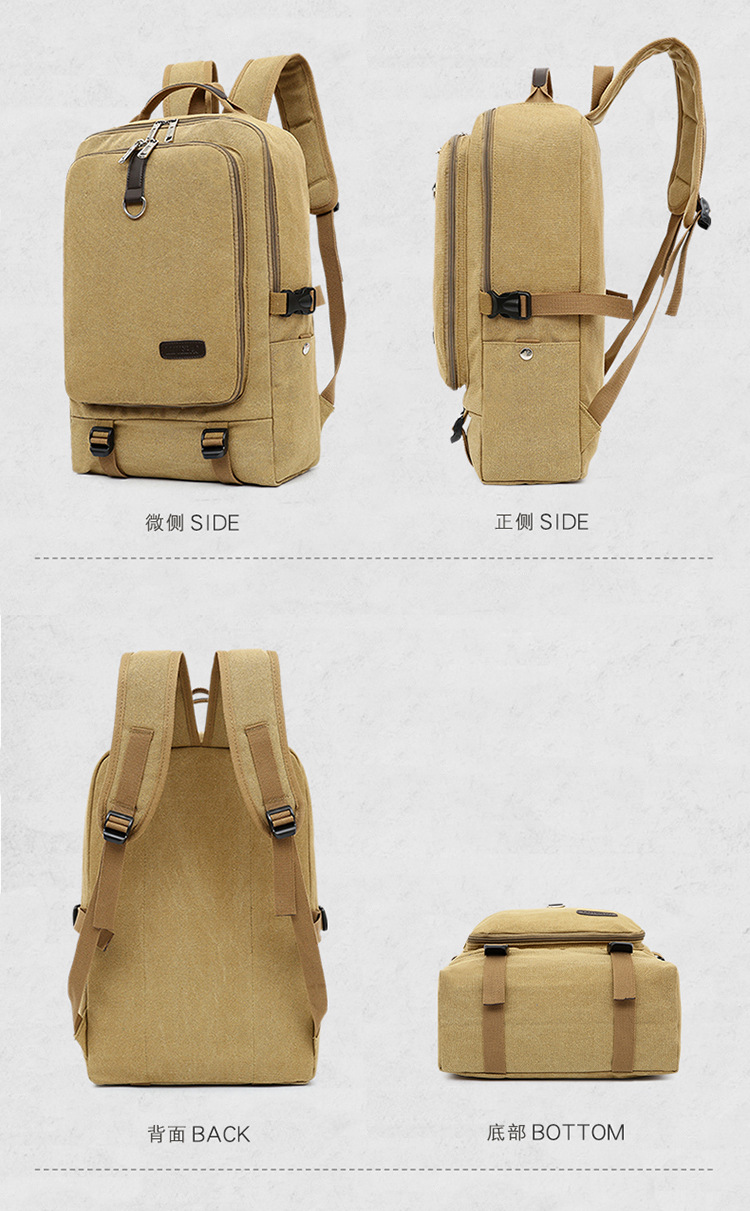 Custom Men Canvas Hiking Backpack Laptop Backpack With Large Capacity(图11)