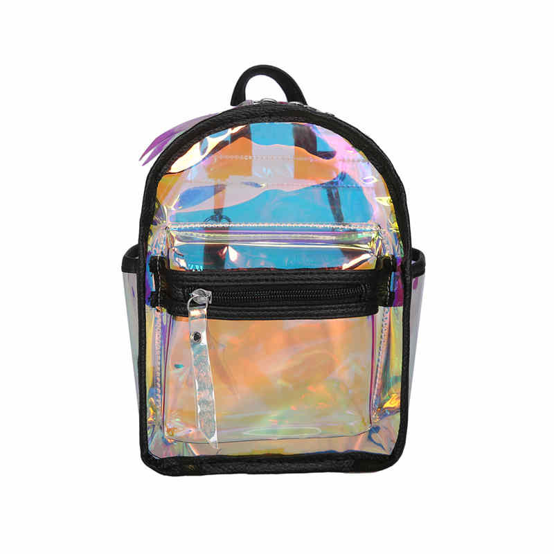 Wholesale transparent black crossbody shoulder bag pvc jelly clear backpack 
