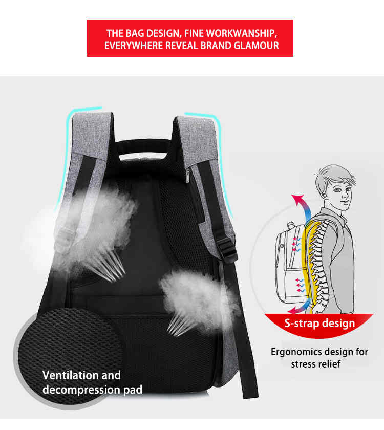 360°anti-theft business computer bag laptop backpack with usb charging port(图6)