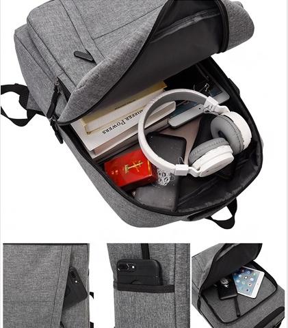 Men business briefcase oxford 15 15.6 USB laptop backpack (图7)