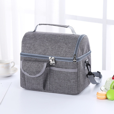 Double layer cationic yarn-dyed insulation lunch cooler diaper mommy backpack(图3)